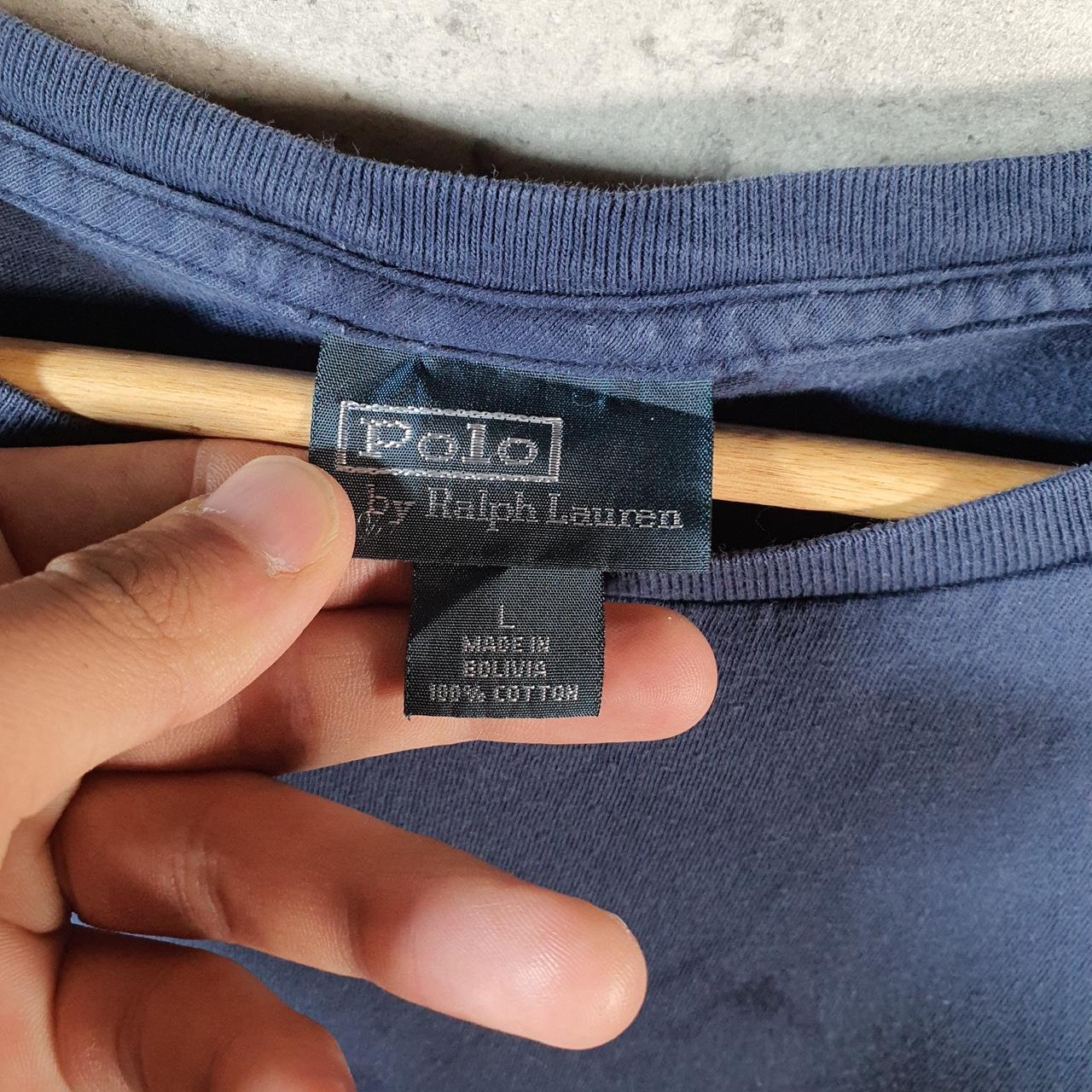 Vintage Ralph Lauren Polo T Shirt Men’s Large Blue Embroidered Custom Fit Pony