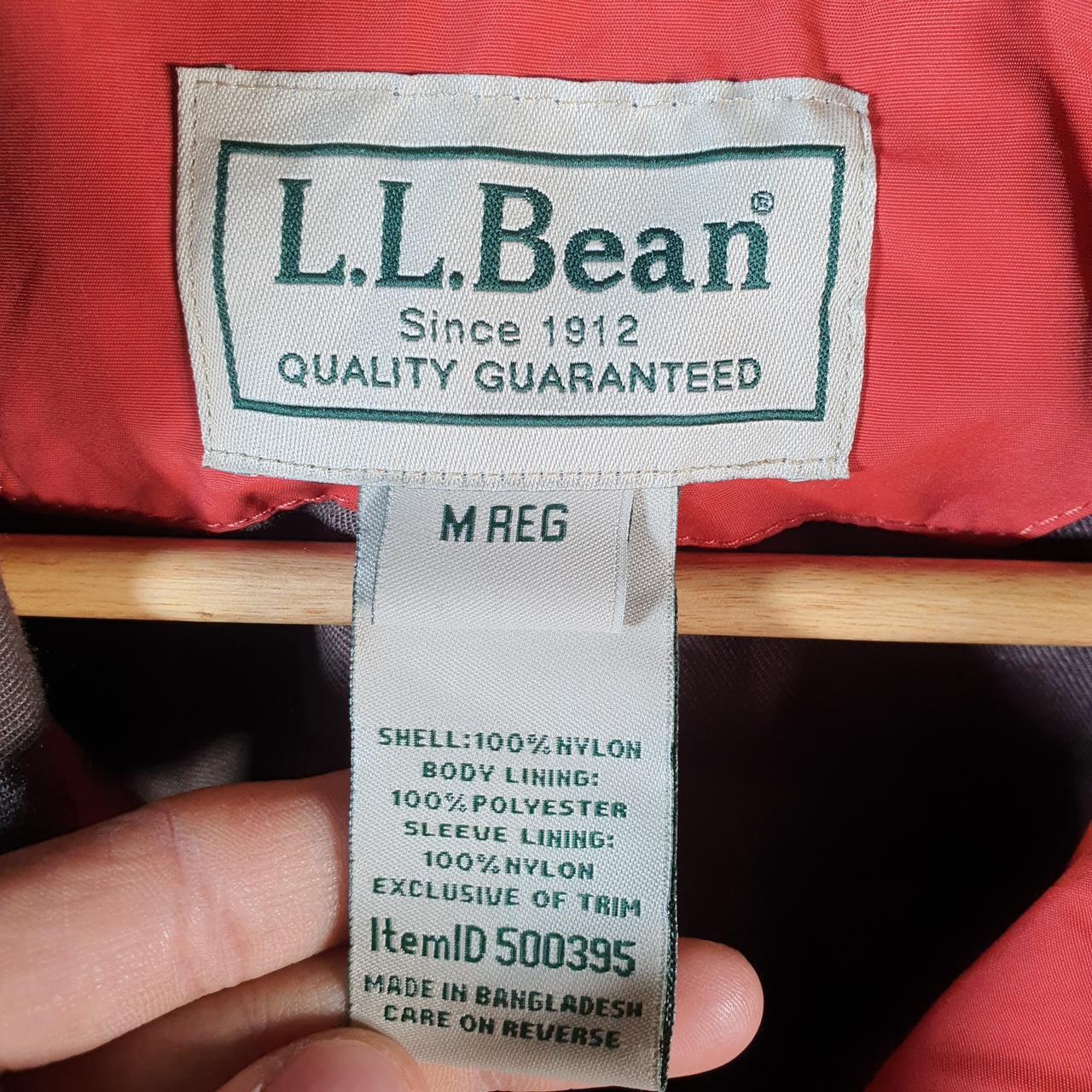 Vintage L.L. Bean Outdoors Nylon Jacket Mens Medium Red Full Zip Waterproof
