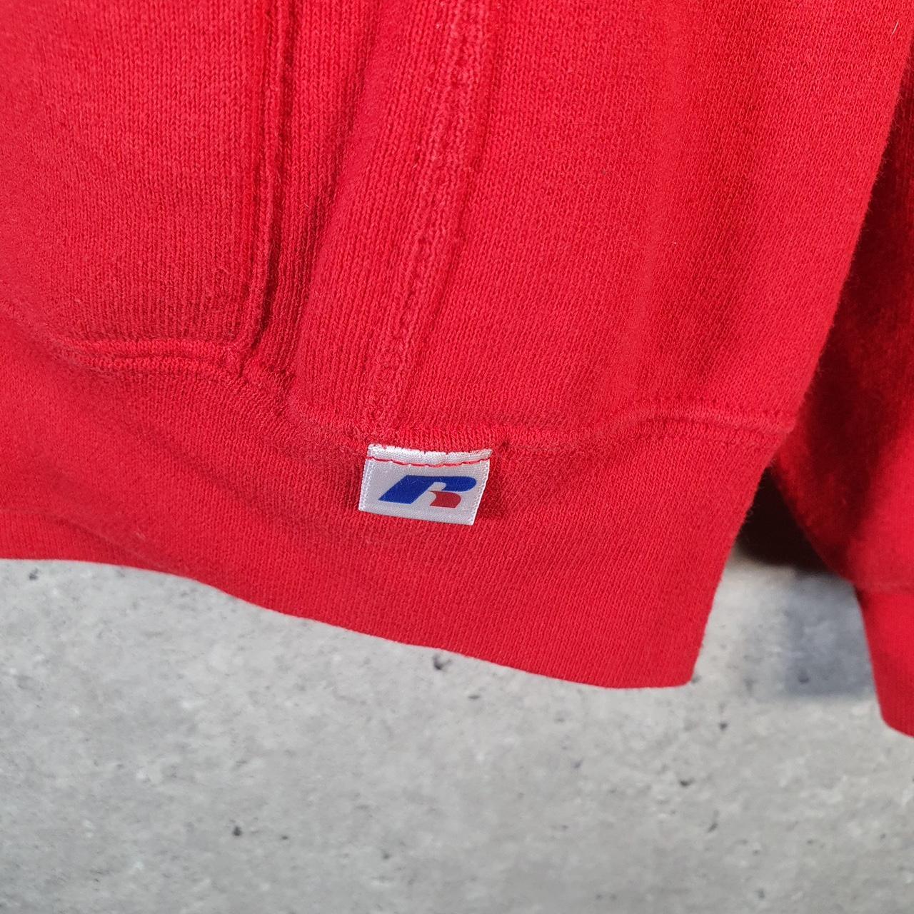 Vintage Russell Athletic Georgia Soccer Hoodie Men’s Small Red Pullover Baggy