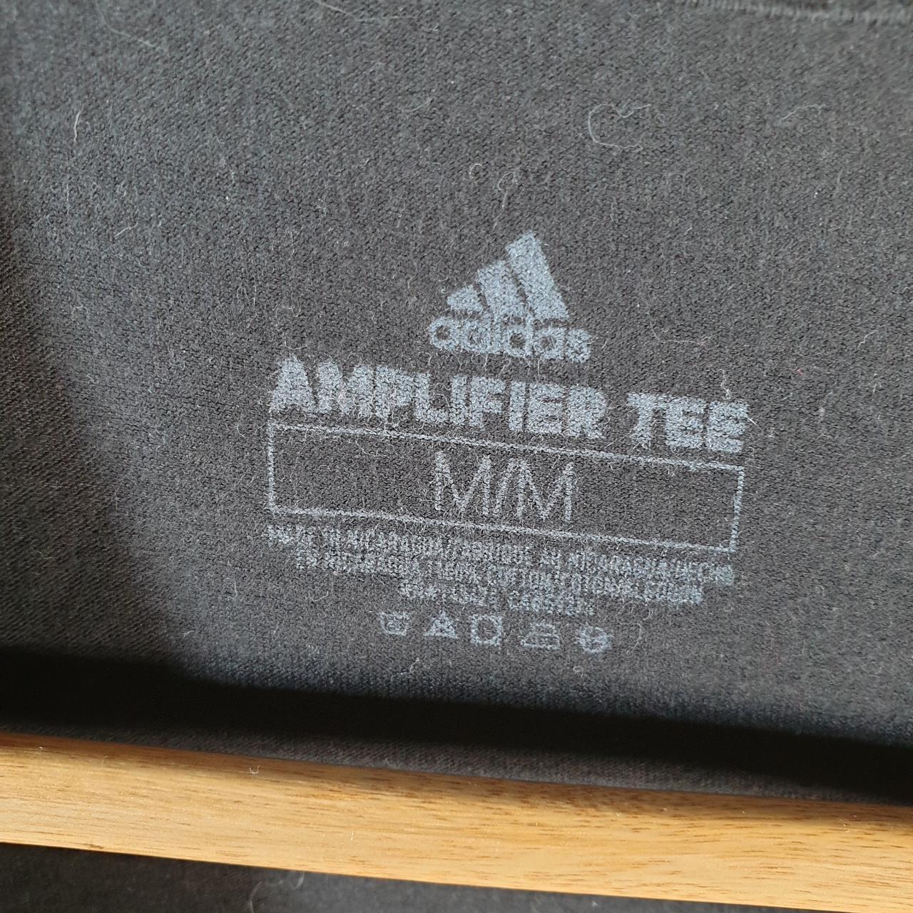 Vintage Adidas Amplifier T Shirt Men’s Medium Black Three Stripes Logo Athletic