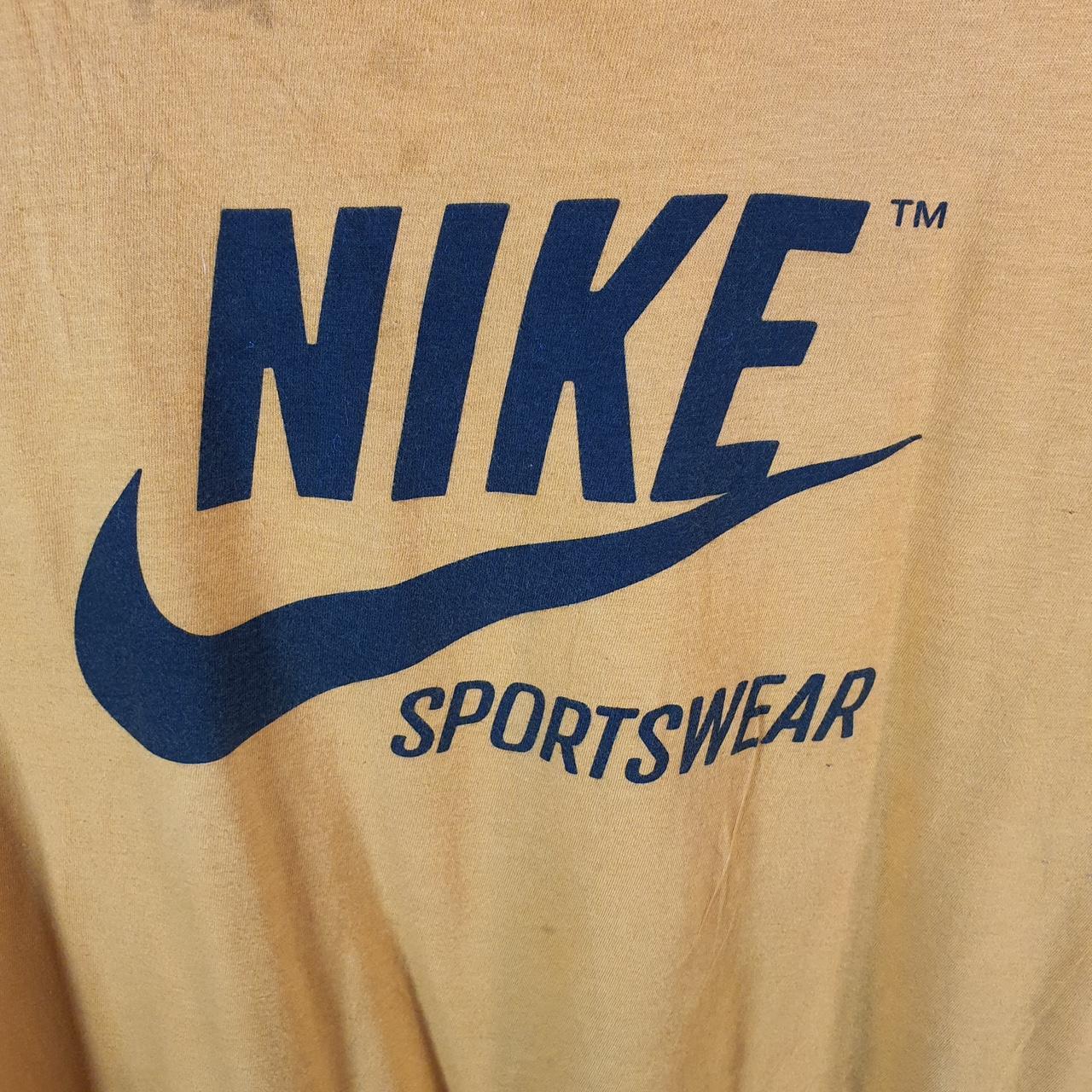 Vintage Nike Sportswear Spellout T Shirt Men’s Large Orange Logo Swoosh Athletic