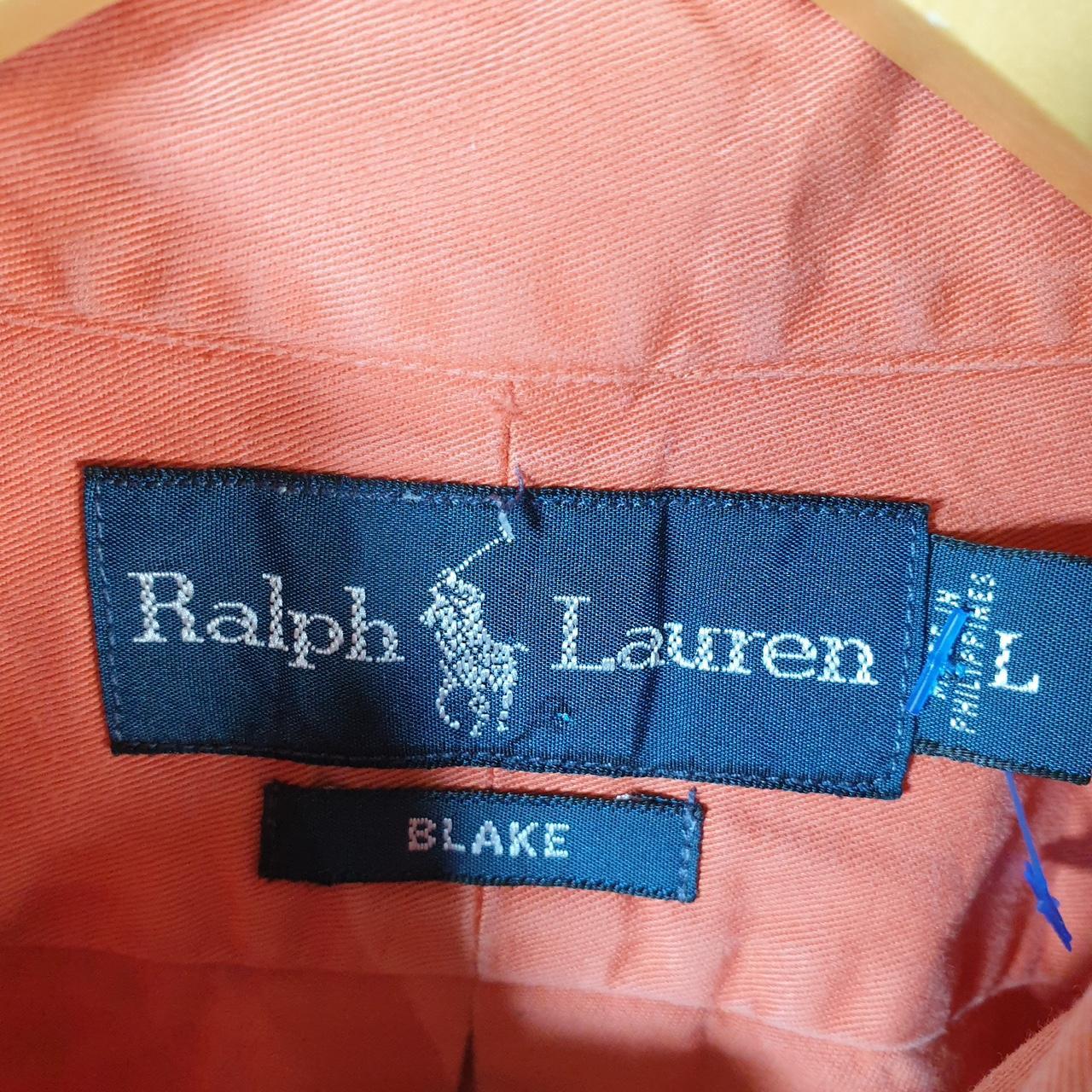 Vintage Ralph Lauren Button Down Shirt Men’s Large Orange Blake Fit Cotton Pony