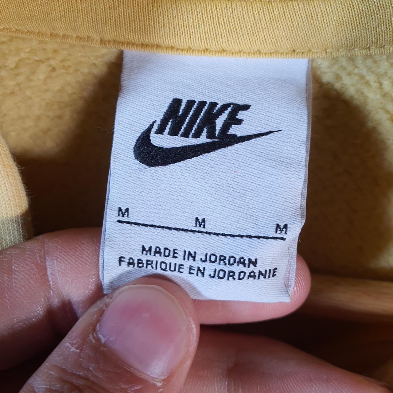 Vintage Nike Club Embroidered Hoodie Men’s Medium Yellow Swoosh Y2K Pullover Logo