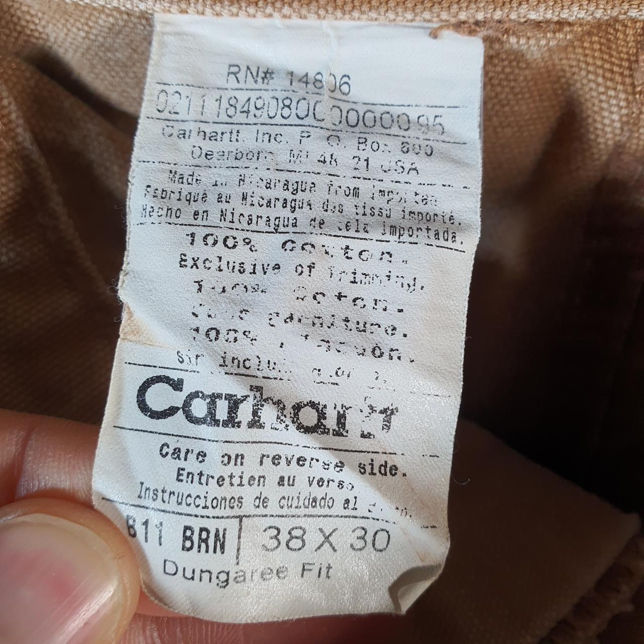 Vintage Carhartt Carpenter Trousers Mens W38 L29 Brown Dungaree Fit Workwear