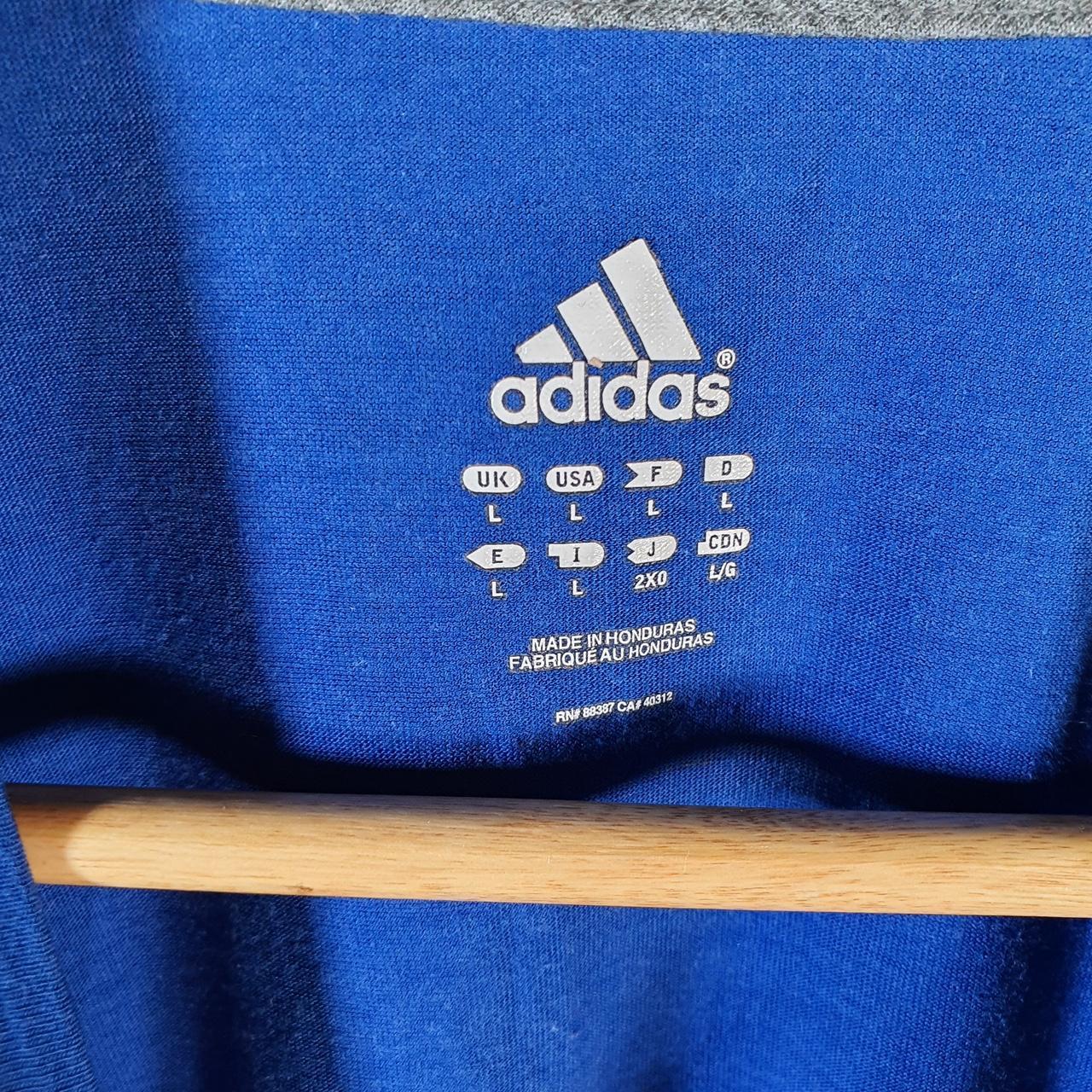 Vintage Adidas ClimaLite T Shirt Men’s Large Blue Three Stripes Logo Athletic