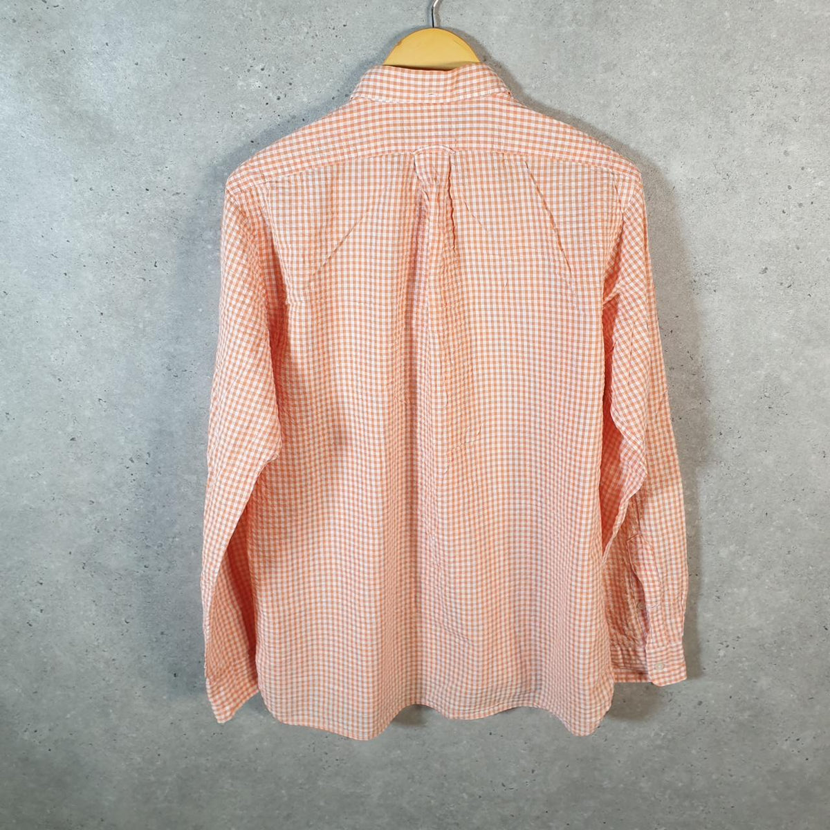 Vintage Ralph Lauren Button Down Shirt Men’s Medium Orange Custom Fit Cotton