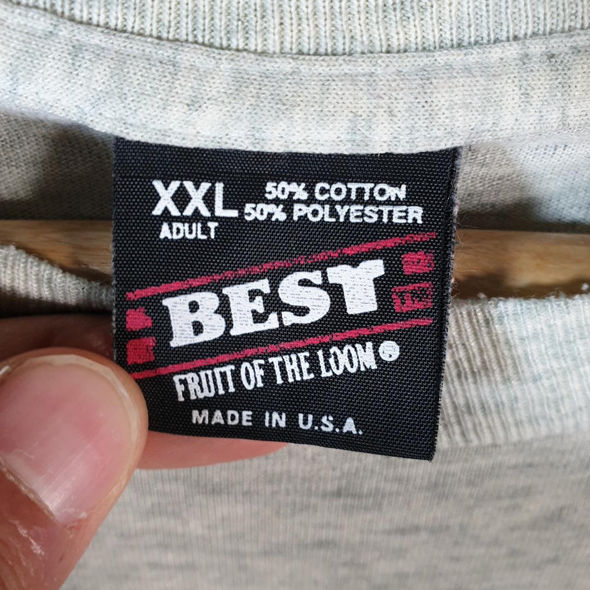 Vintage Best Fruit of the Loom Blueberry Bicycle Plymouth Indiana USA Single Stitch T Shirt Men’s 2XL Grey - Big Fish Vintage