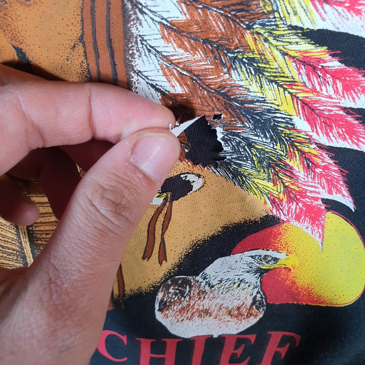 Vintage Eagle Chief Native American 90s USA Single Stitch T Shirt Men’s Small Black