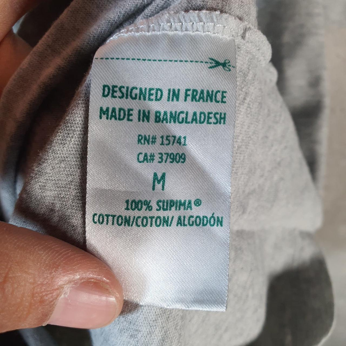 Vintage Lacoste T Shirt Men’s Medium Grey Logo Graphic