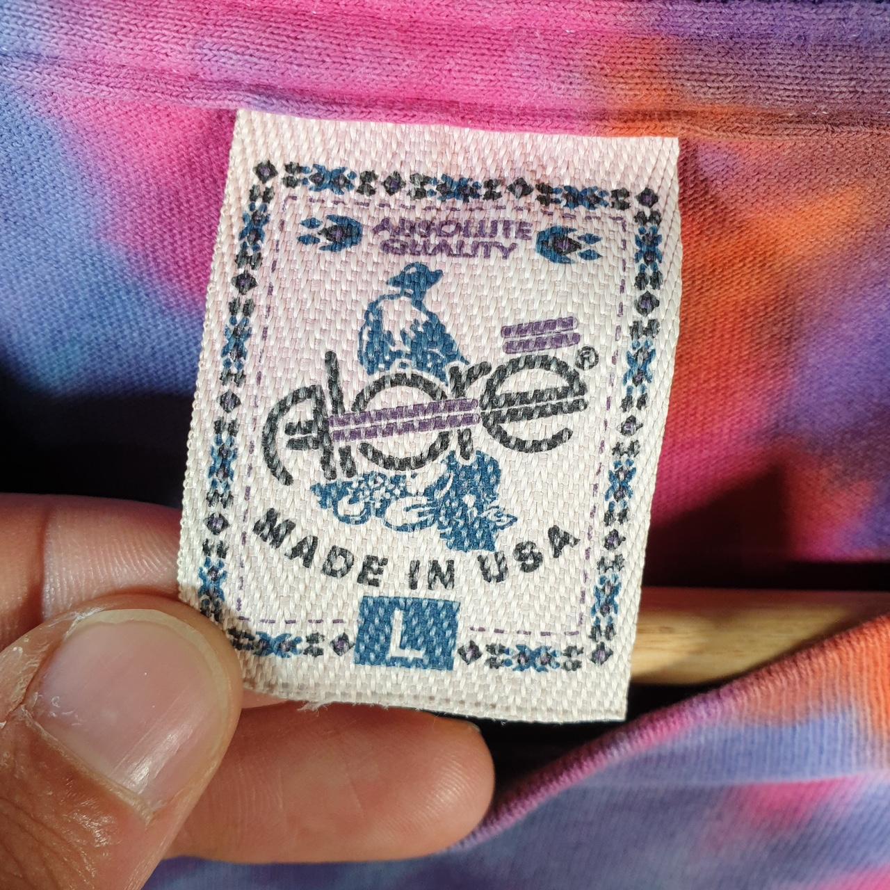 Vintage Alore Peace and Love Joes Crab Shack 90s USA Single Stitch T Shirt Men’s Large Tie Dye