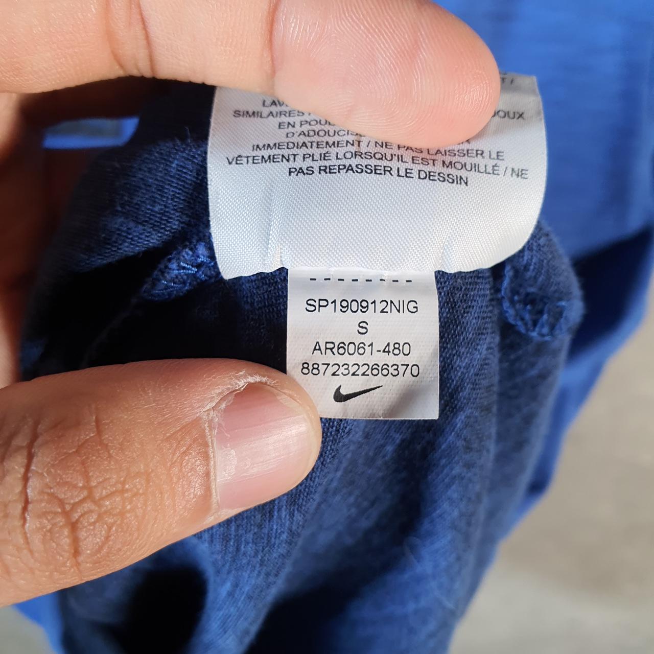 Vintage Nike Dri fit Just Do It T Shirt Mens Small Blue Printed Logo Swoosh Athletic