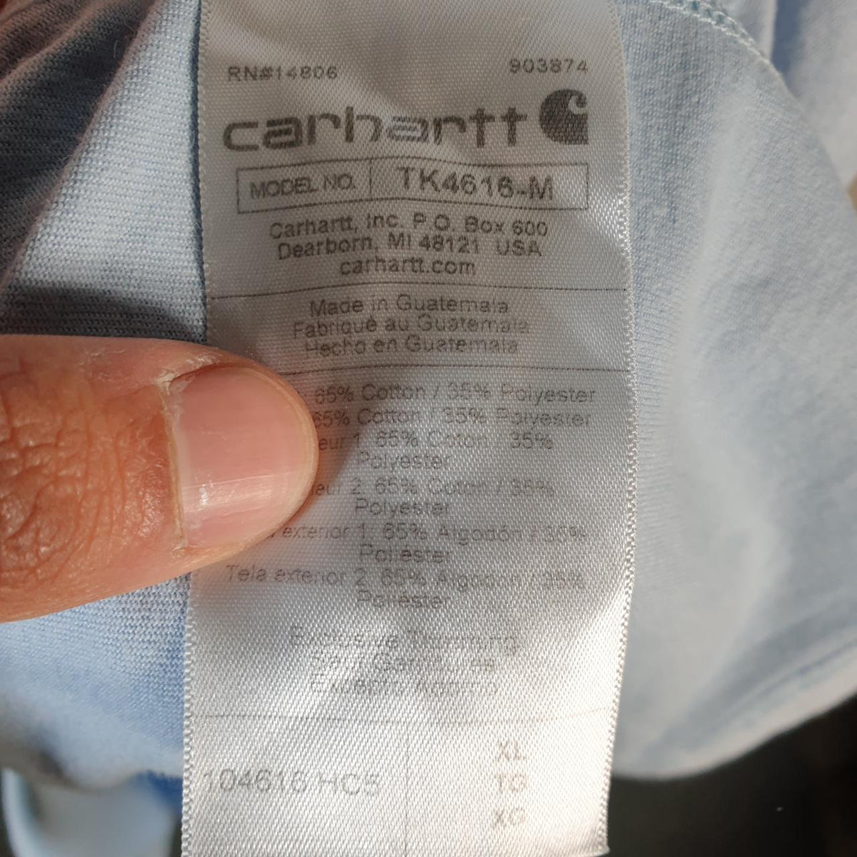 Vintage Carhartt Pocket T Shirt Men’s XL Blue Workwear Chore Utility Relaxed Fit C9289