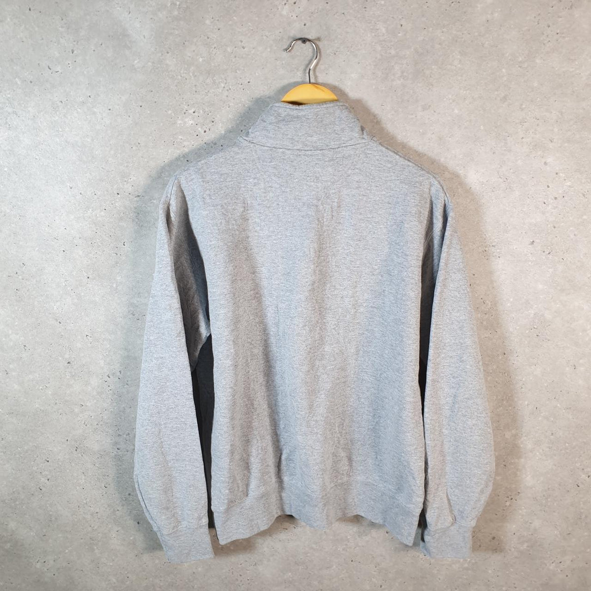 Vintage Champion 1/4 Zip Sweatshirt Men’s Medium Grey USA Pullover Santa Clara Uni Mom