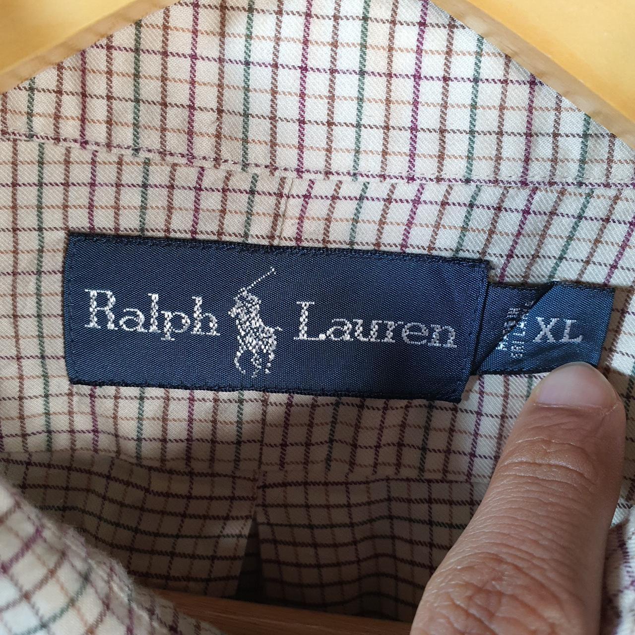 Vintage Ralph Lauren Button Down Shirt Men’s XL Brown Checkered Pony Classic Casual C8449