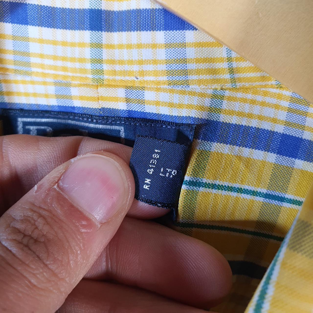 Vintage Ralph Lauren Button Down Shirt Mens Large Yellow Checkered Estate Sport