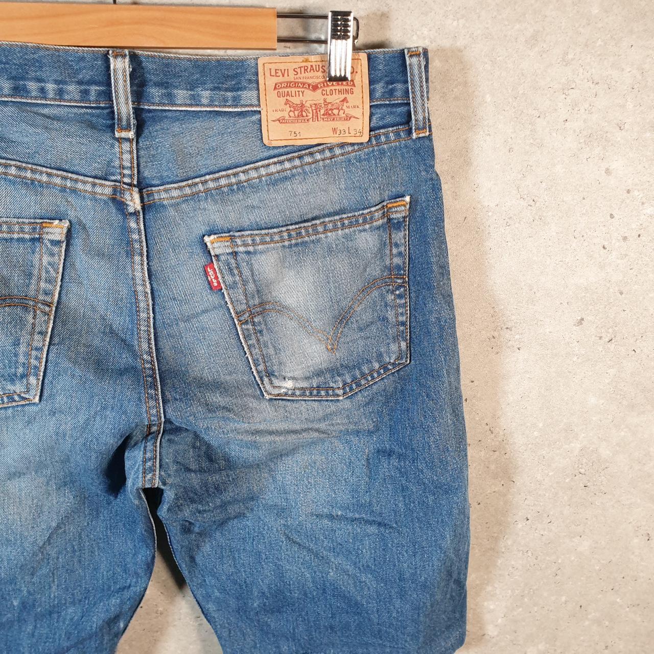 Vintage Levi’s 751 Baggy Shorts Jorts Cargo Mens W33 Blue Relaxed Denim