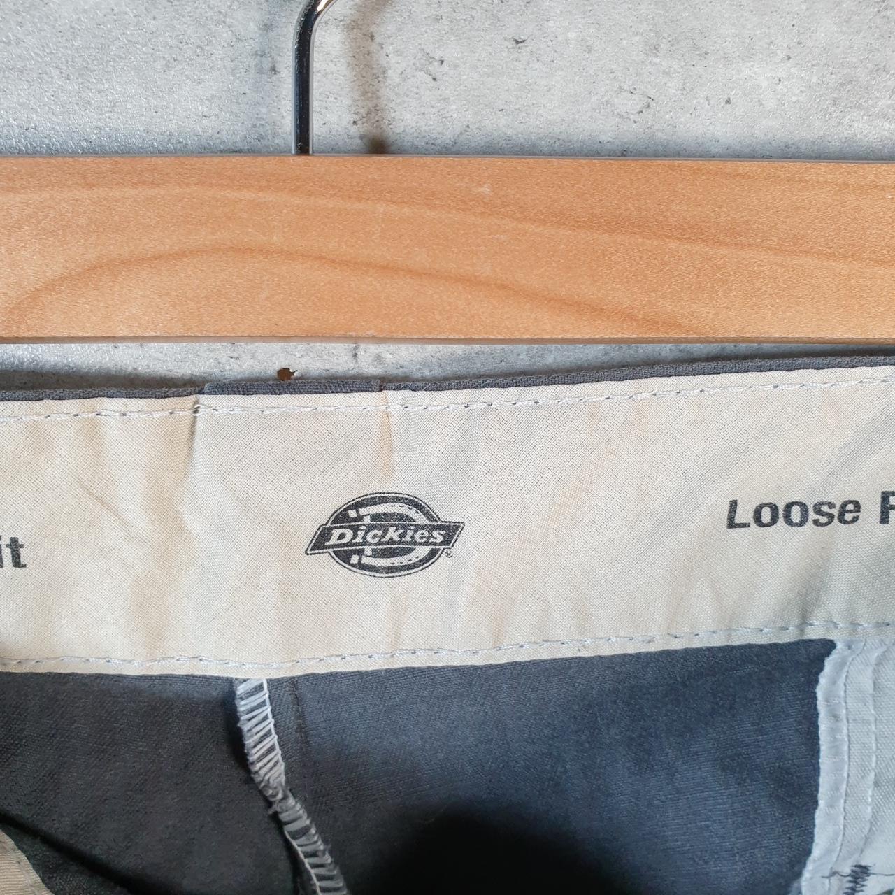 Vintage Dickies Baggy Chino Shorts Jorts Cargo Mens W38 Grey Striped Regular Fit