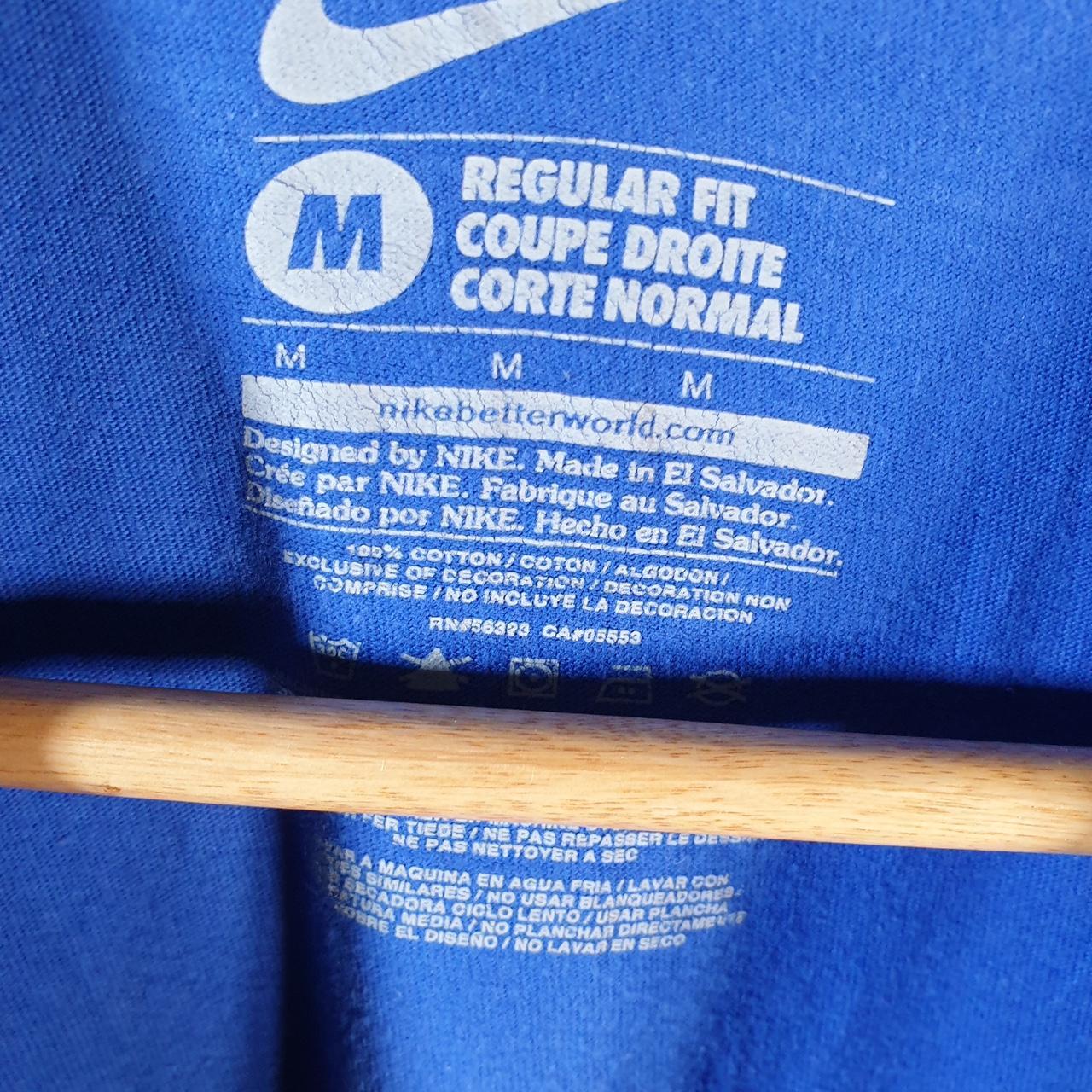 Vintage Nike Embroidered T Shirt Men’s Medium Blue Logo Swoosh Athletic