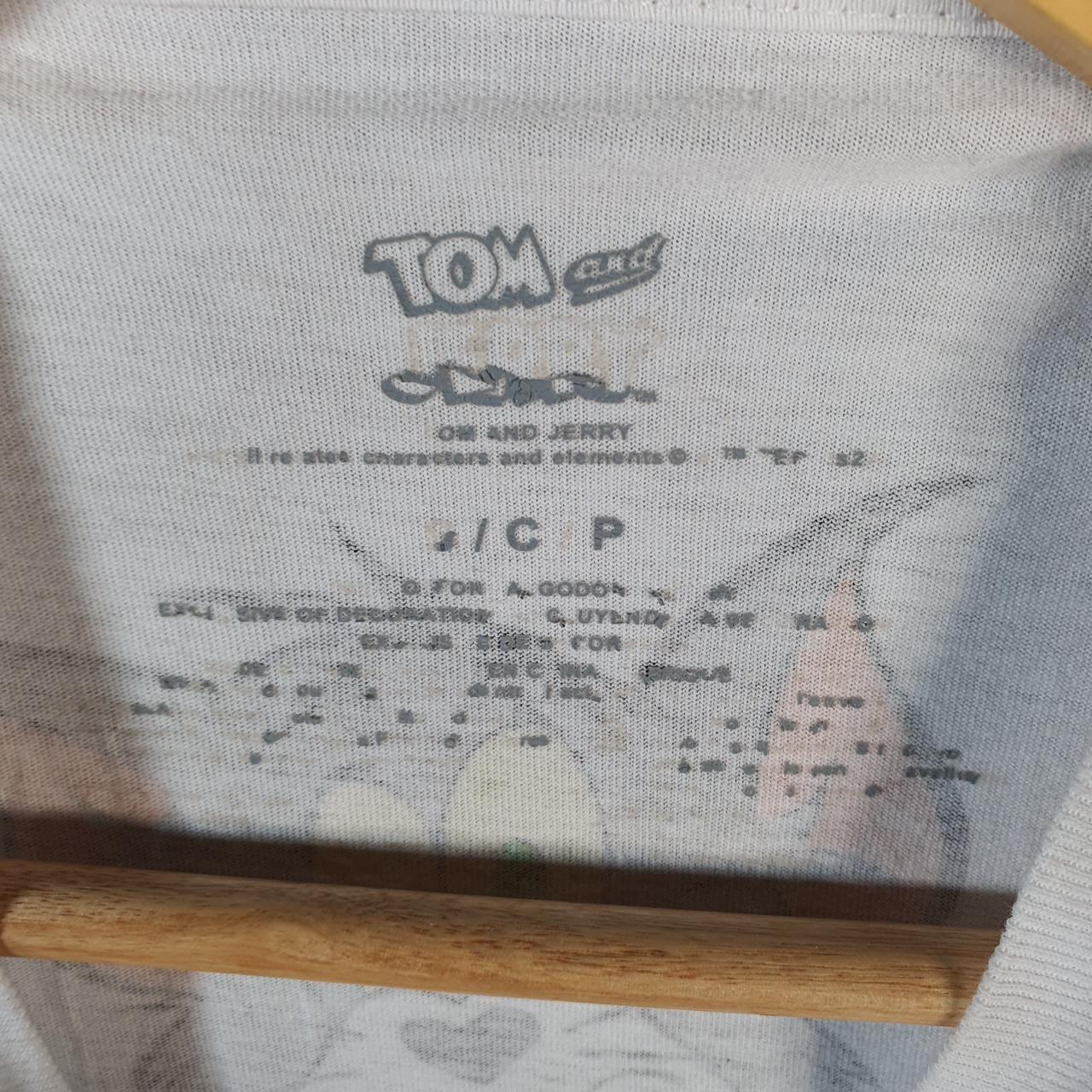 Vintage Tom & Jerry 90s T Shirt Shirt Men’s Small White Embroidered Graphic Cartoon
