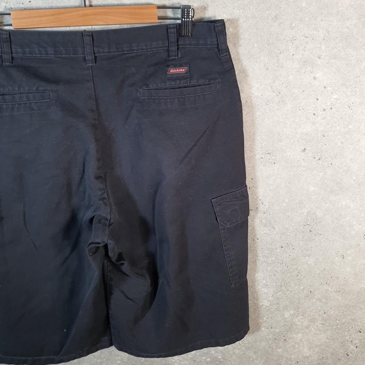 Vintage Dickies Baggy Chino Shorts Jorts Cargo Mens W36 Black Regular Fit