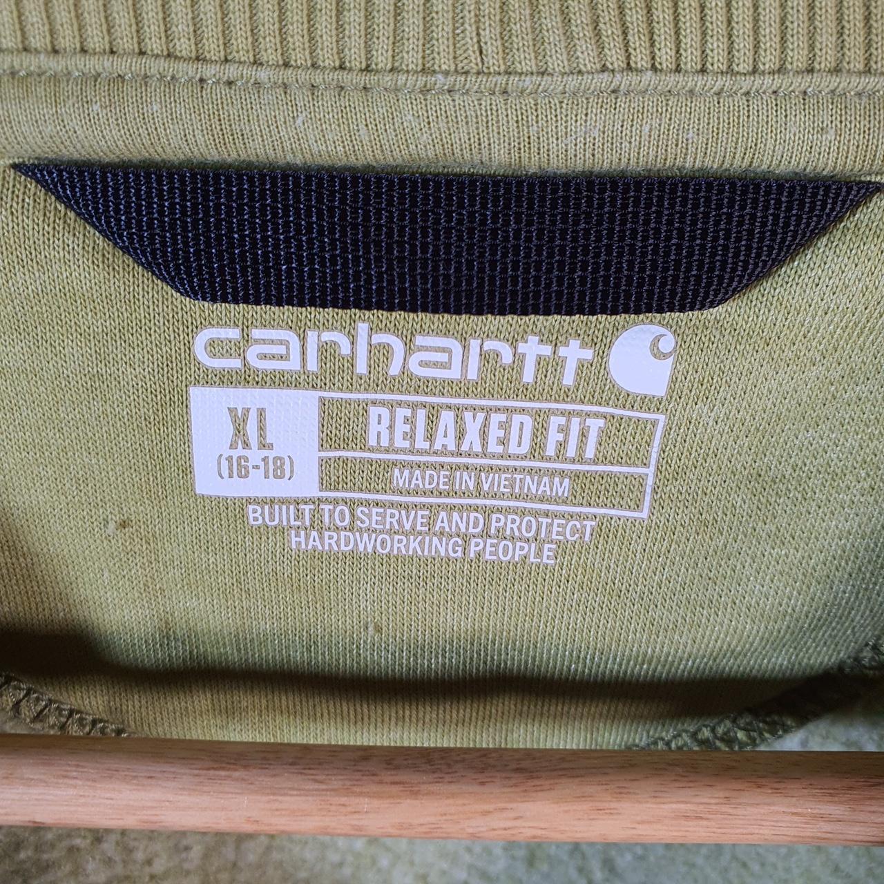 Vintage Carhartt Sweatshirt Womens XL Green Pullover Blank USA Relaxed Fit