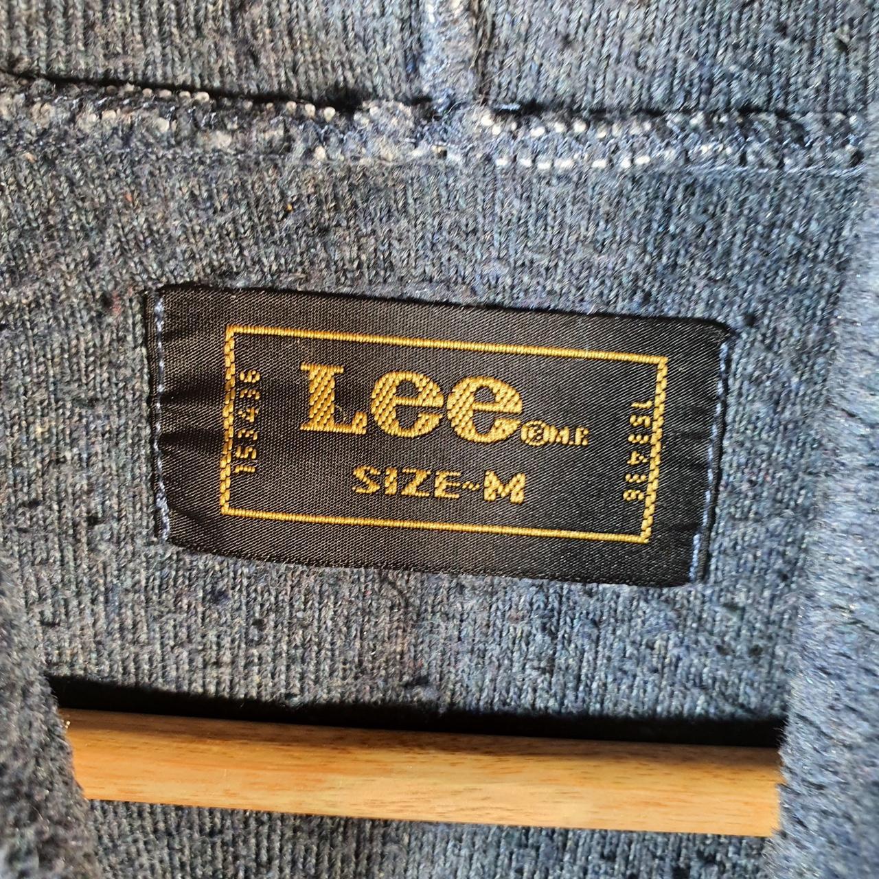 Vintage Lee Full Zip Fleece Hoodie Womens Medium Blue Spellout Logo Winter