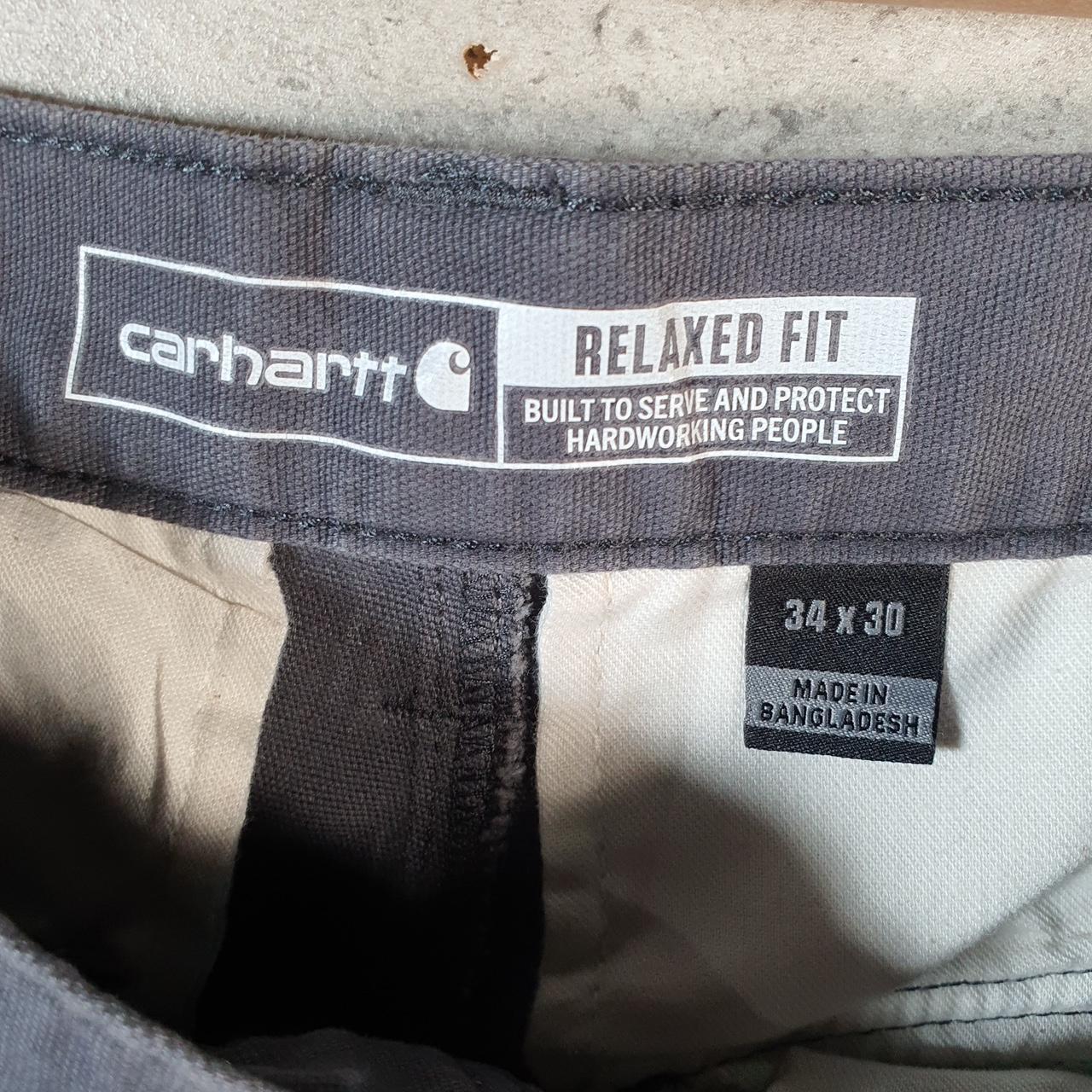 Vintage Carhartt Carpenter Trousers Mens W34 L30 Grey Relaxed Fit Workwear