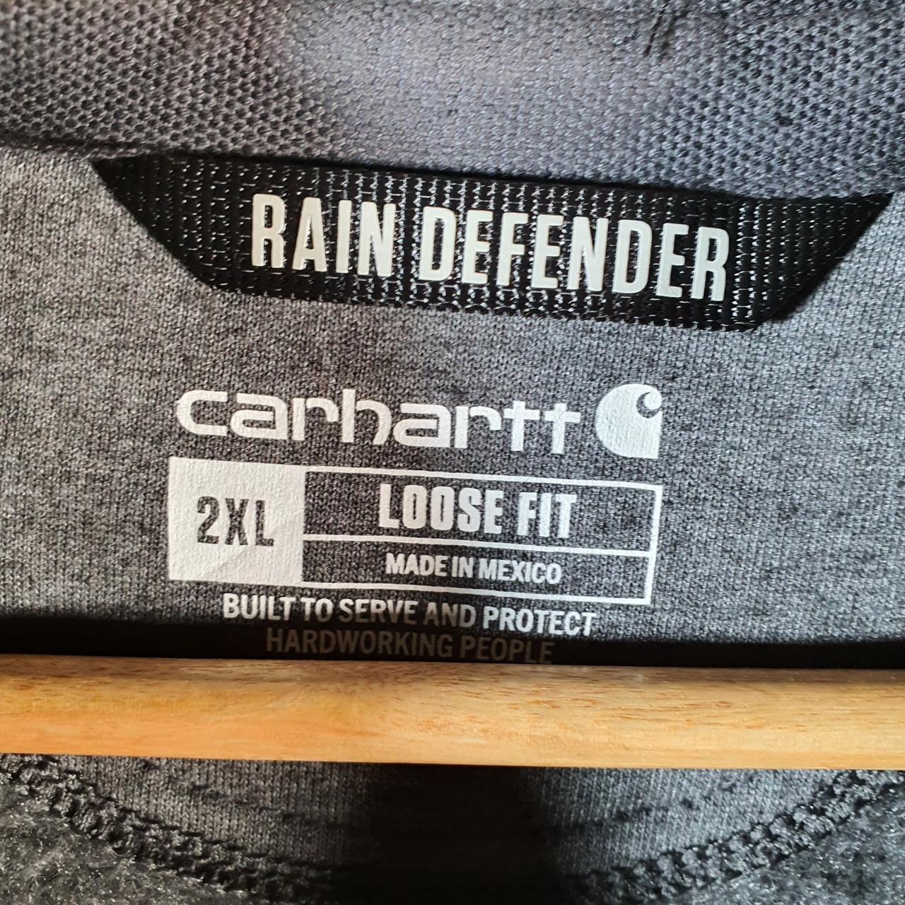 Vintage Carhartt Rain Defender Hoodie Men’s 2XL Grey 1/4 Zip Pullover Blank USA Loose Fit