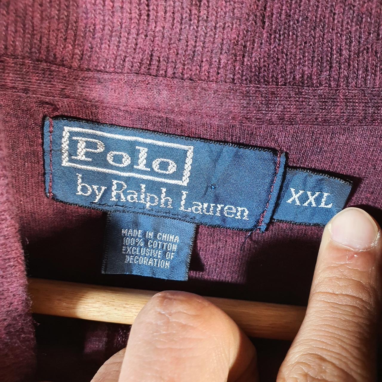 Vintage Ralph Lauren Polo 1/4 Zip Sweatshirt Men’s 2XL Burgundy Cotton Pullover Pony