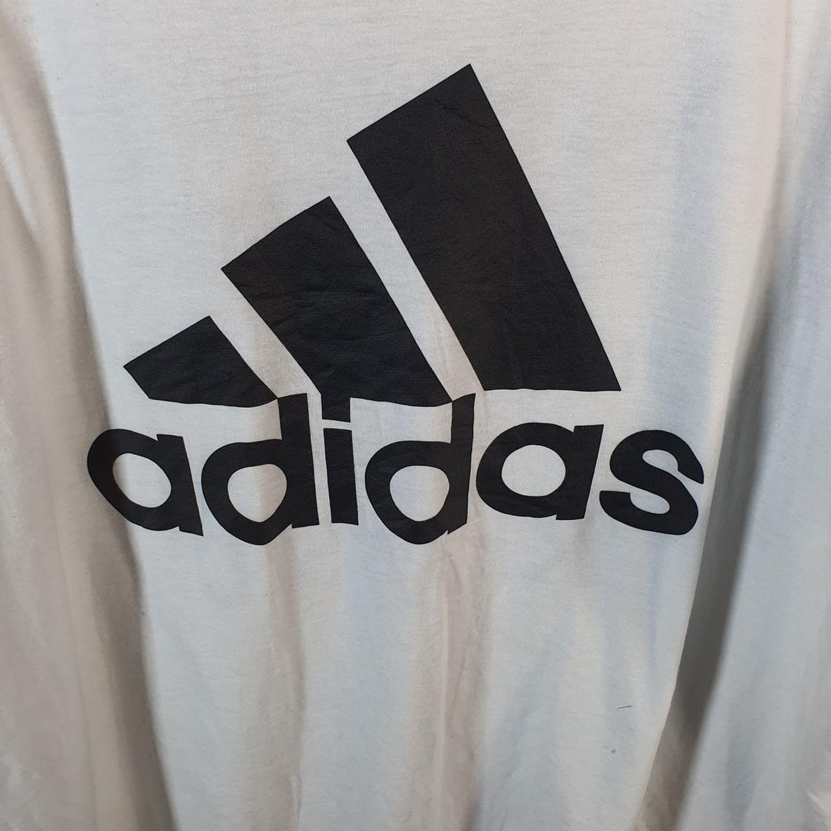 Vintage Adidas Go To Performance Tee T Shirt Men’s 2XL White Three Stripes Logo