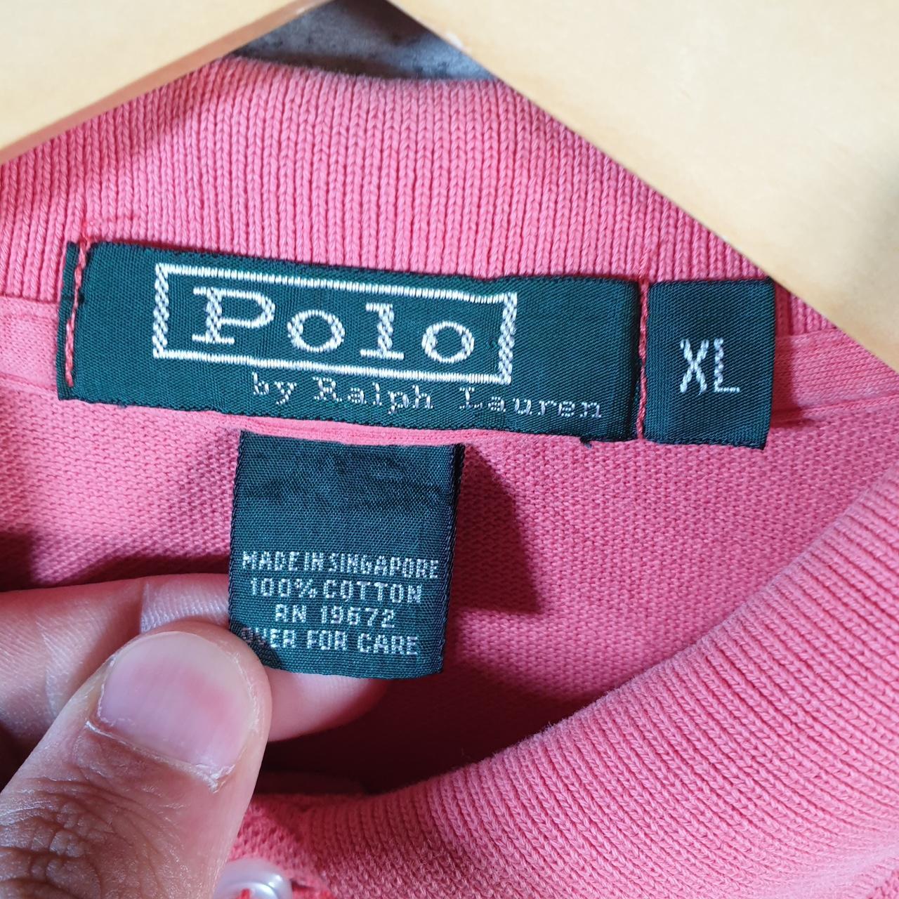 Vintage Ralph Lauren Polo Shirt Womens XL Pink Cropped Fit Embroidered Pony
