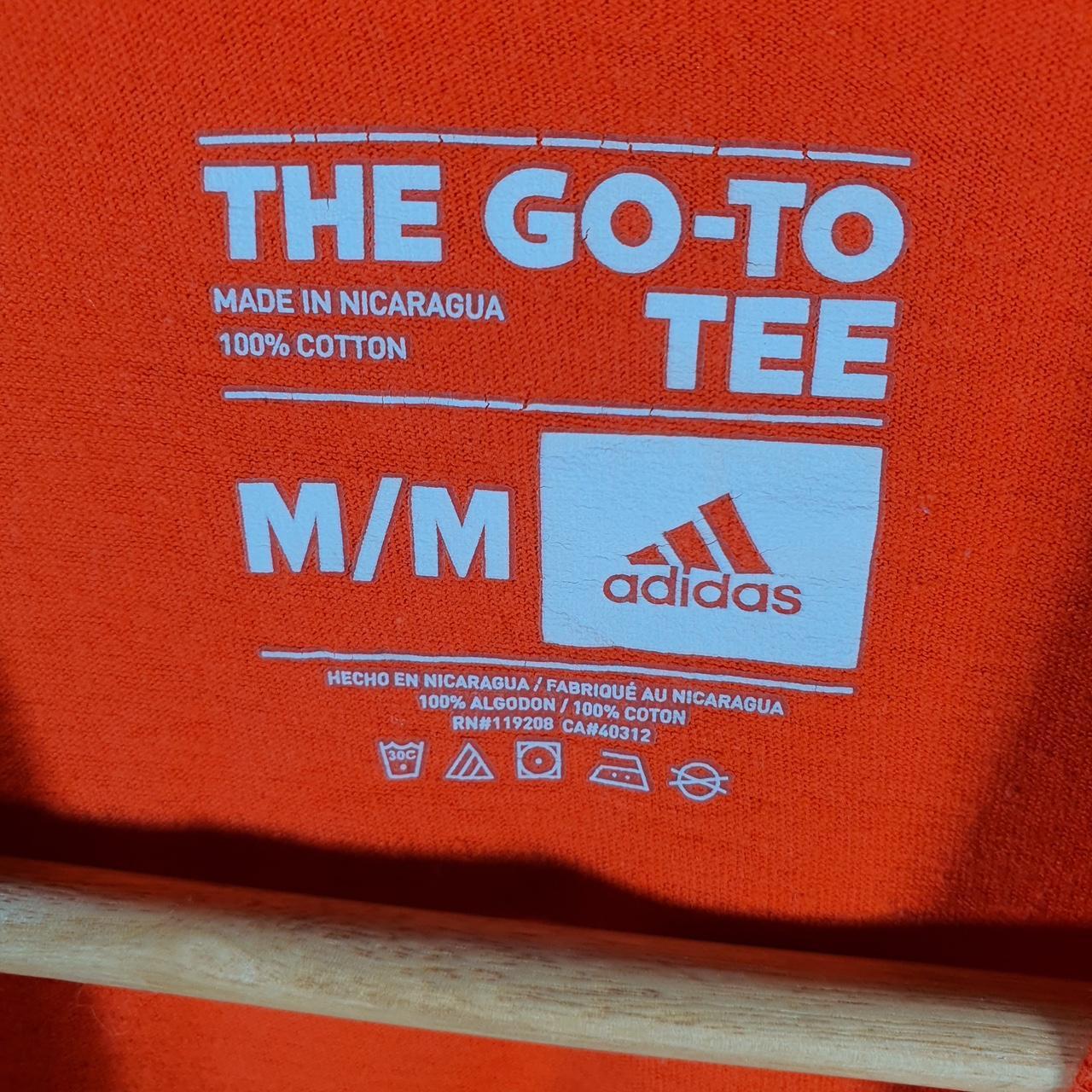 Vintage Adidas Go To Tee T Shirt Mens Medium Orange Three Stripes Logo Athletic