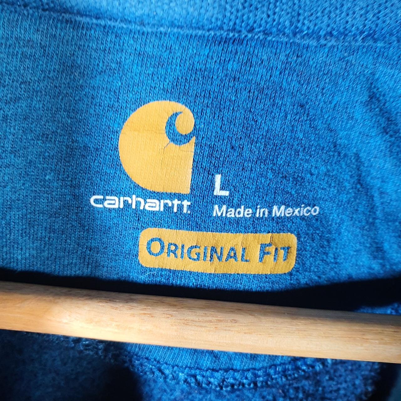 Vintage Carhartt Hoodie Men’s Large Blue Pullover Blank USA Original Fit