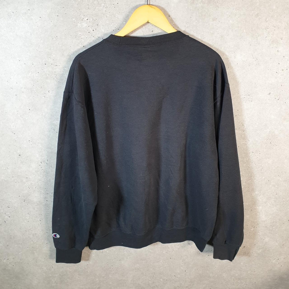Vintage Champion Sweatshirt Men’s Large Black USA Y2K Pullover Sonoma State Uni