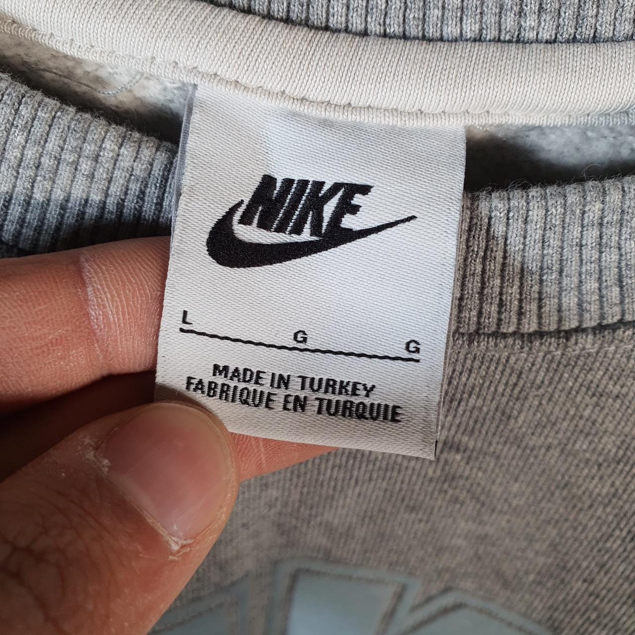 Vintage Nike Spellout Sweatshirt Men’s Large Grey Swoosh Y2K Pullover Logo