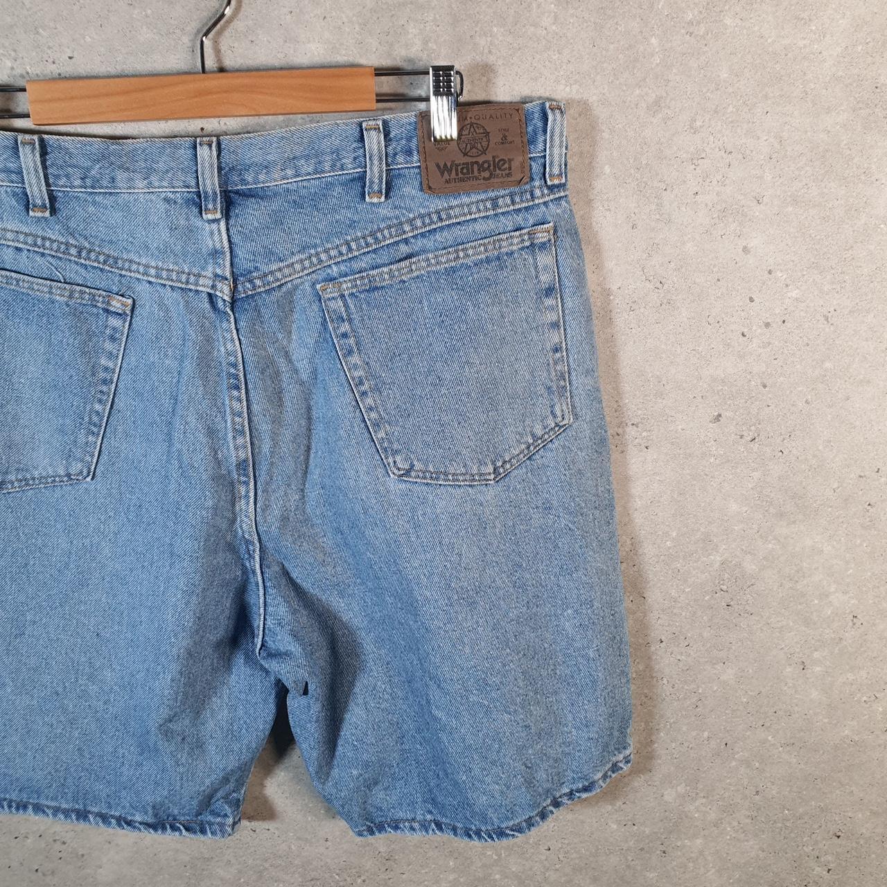 Vintage Wrangler Denim Shorts Jorts Cargo Men’s W36 Relaxed Blue Baggy Cotton