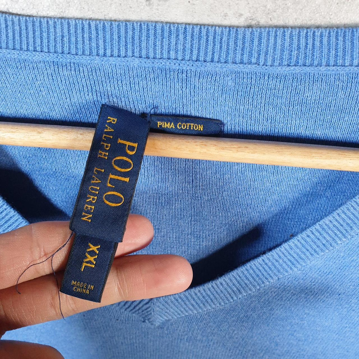 Vintage Ralph Lauren Polo Sweatshirt Men’s 2XL Blue Cotton Pullover Pony