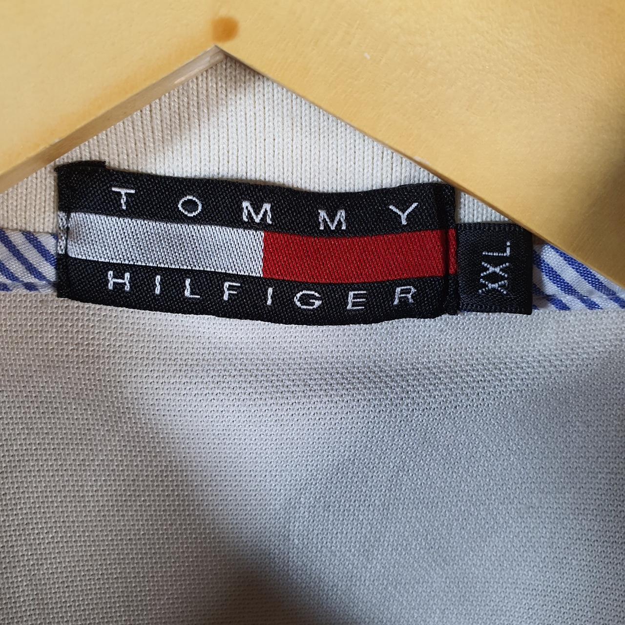 Vintage Tommy Hilfiger Polo Shirt Men’s Large Beige Custom Fit Embroidered Logo