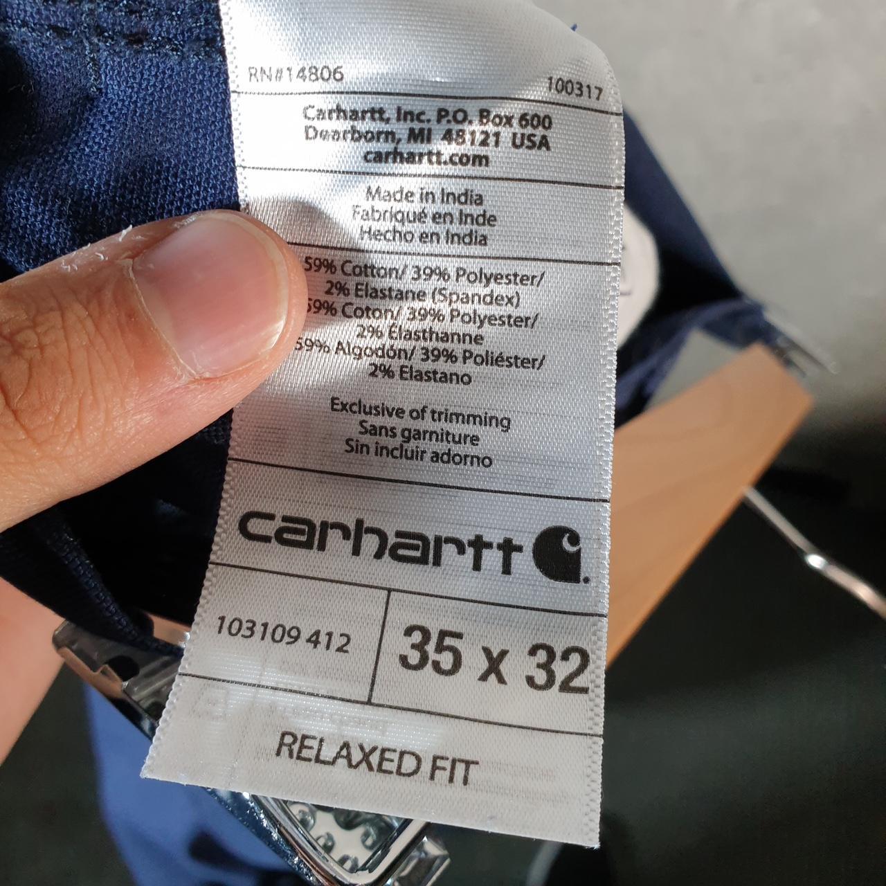 Vintage Carhartt Carpenter Trousers Mens W35 L32 Navy Blue Relaxed Fit Workwear USA
