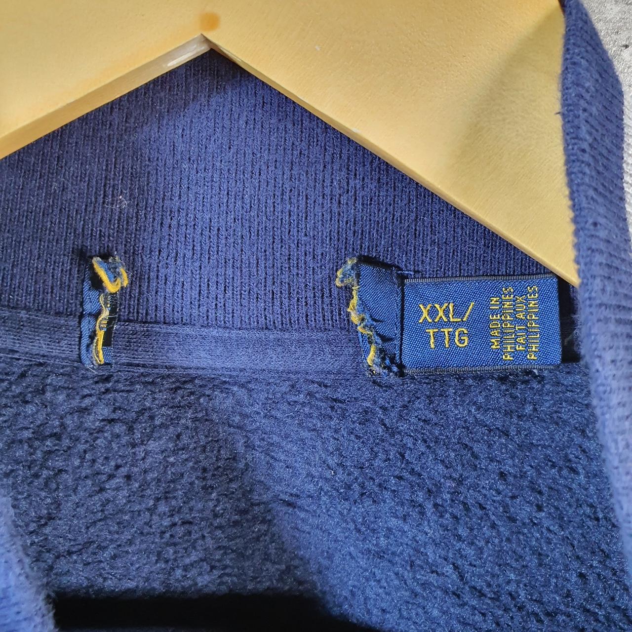 Vintage Ralph Lauren Polo Sweatshirt Men’s Large Navy Blue Cotton Full Zip Pony