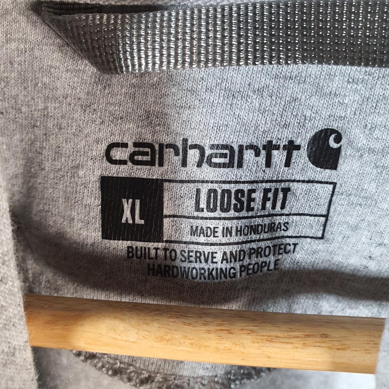 Vintage Carhartt Hoodie Men’s XL Grey Pullover Blank USA Loose Fit