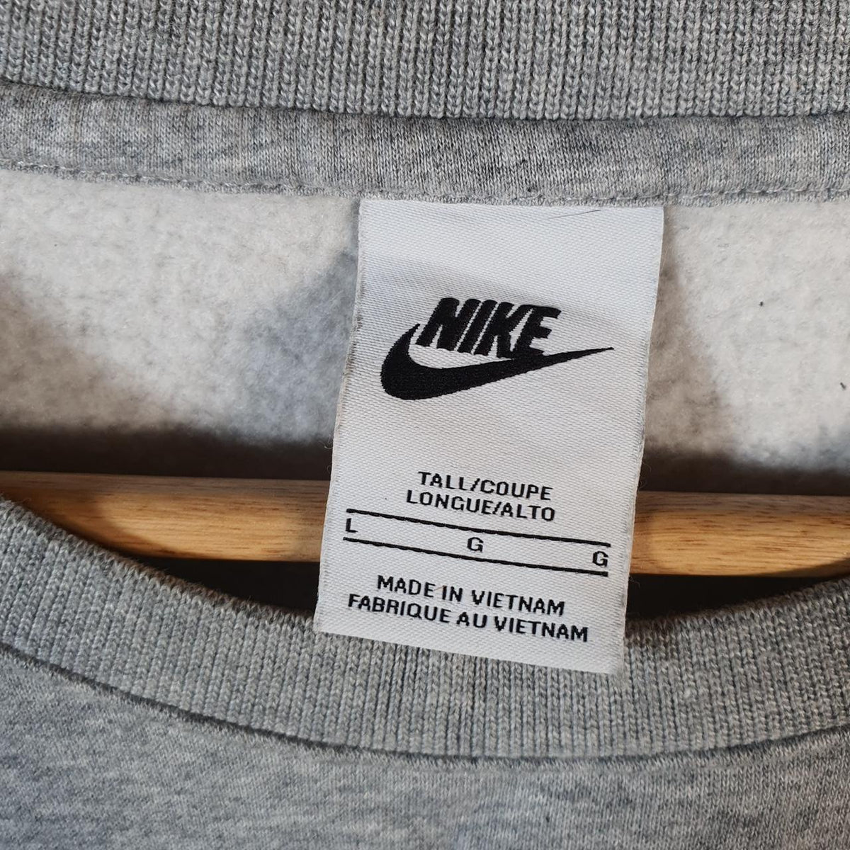Vintage Nike Club Sweatshirt Men’s Large Tall Grey Swoosh Y2K Pullover Logo