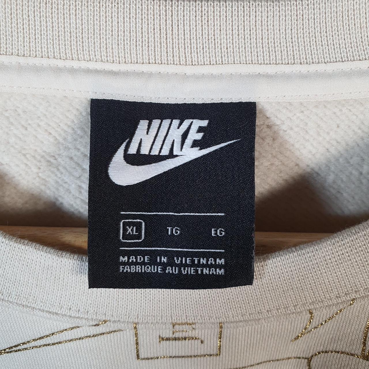 Vintage Nike All Over Print AOP Sweatshirt Men’s XL Brown Swoosh Y2K Pullover Logo