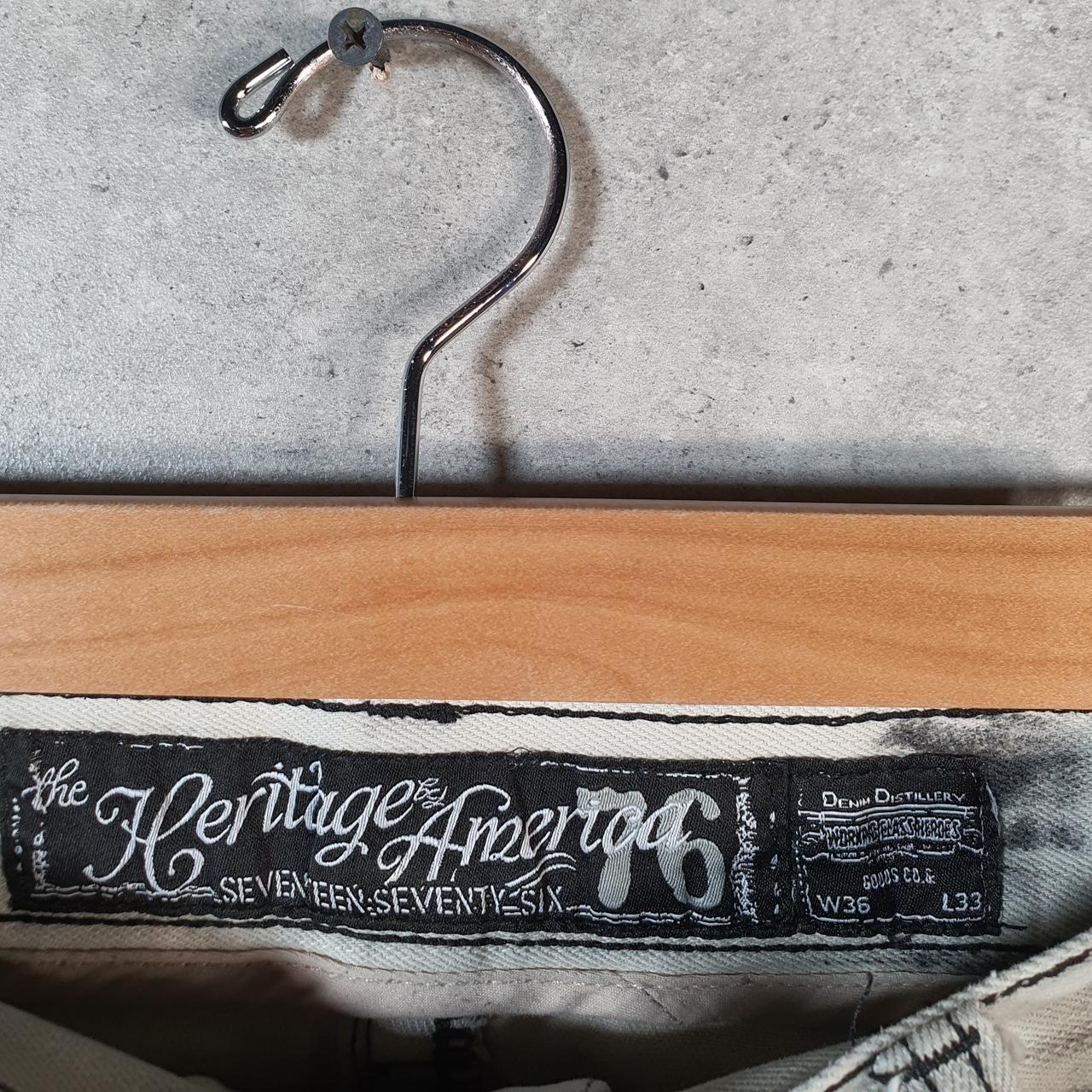 Vintage Heritage America Baggy Y2K Hip Hop Jeans Mens W36 Grey Embroidered Denim Big Fish Vintage