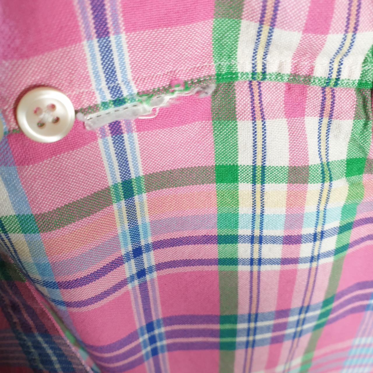 Vintage Ralph Lauren Button Down Shirt Men’s Small Pink Classic Fit Checkered Pony