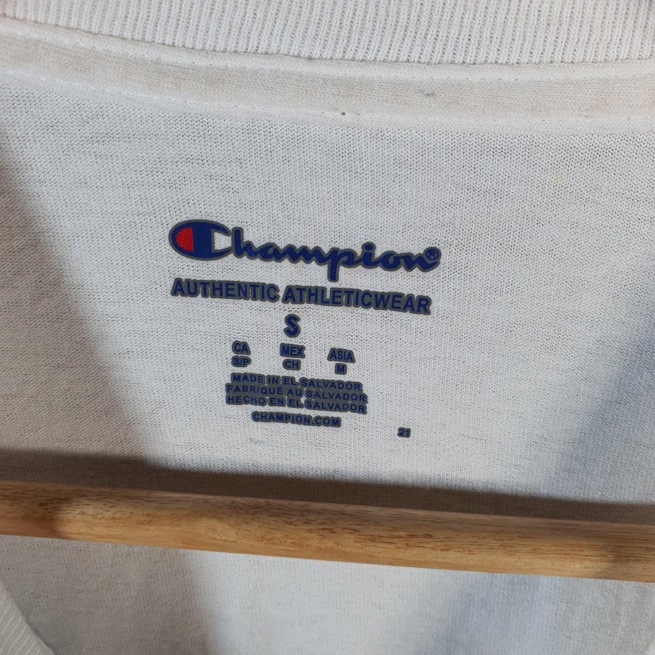 Vintage Champion Historically Black Logo T Shirt Mens Small White USA Athletic