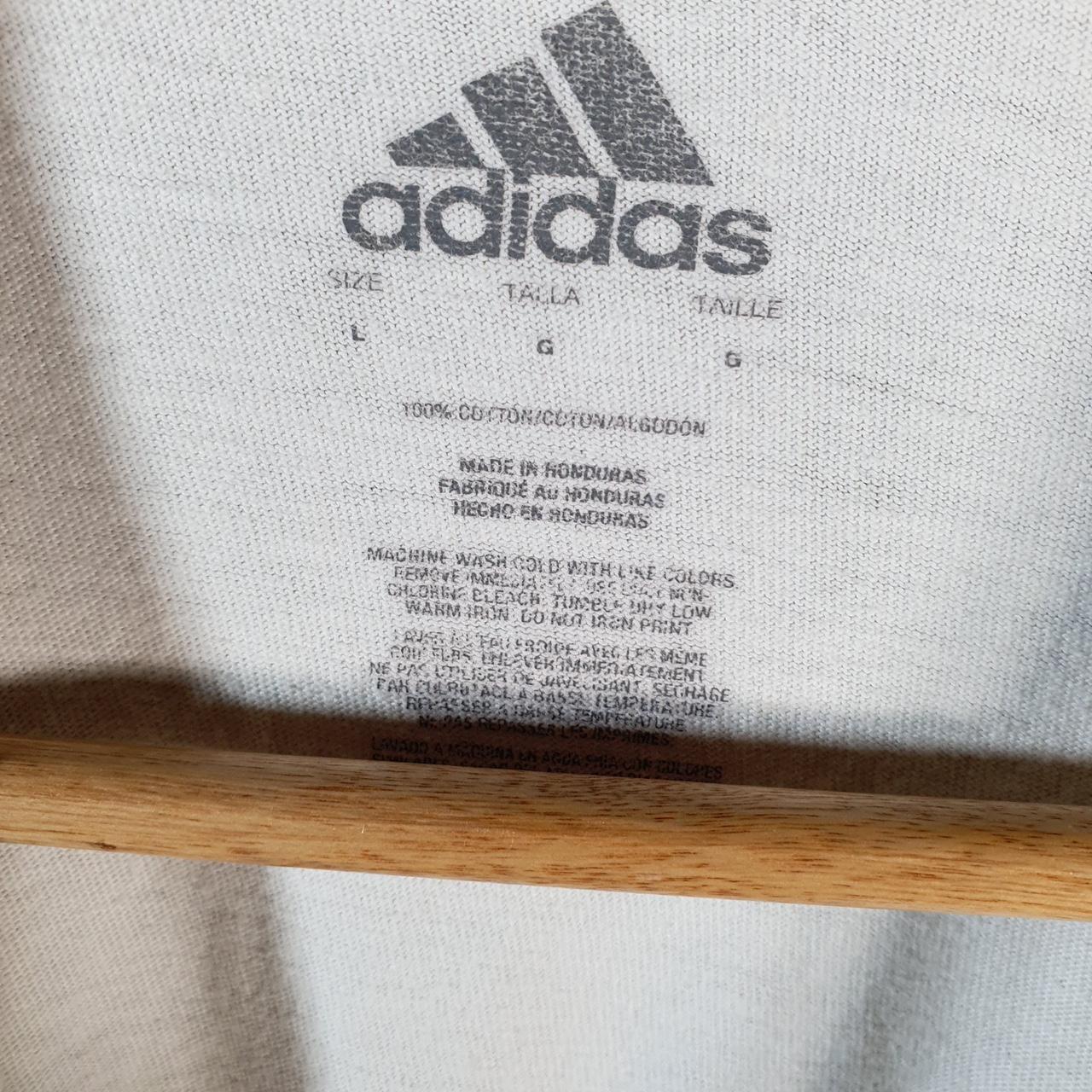 Vintage Adidas T Shirt Men’s Large White Three Stripes Athletic