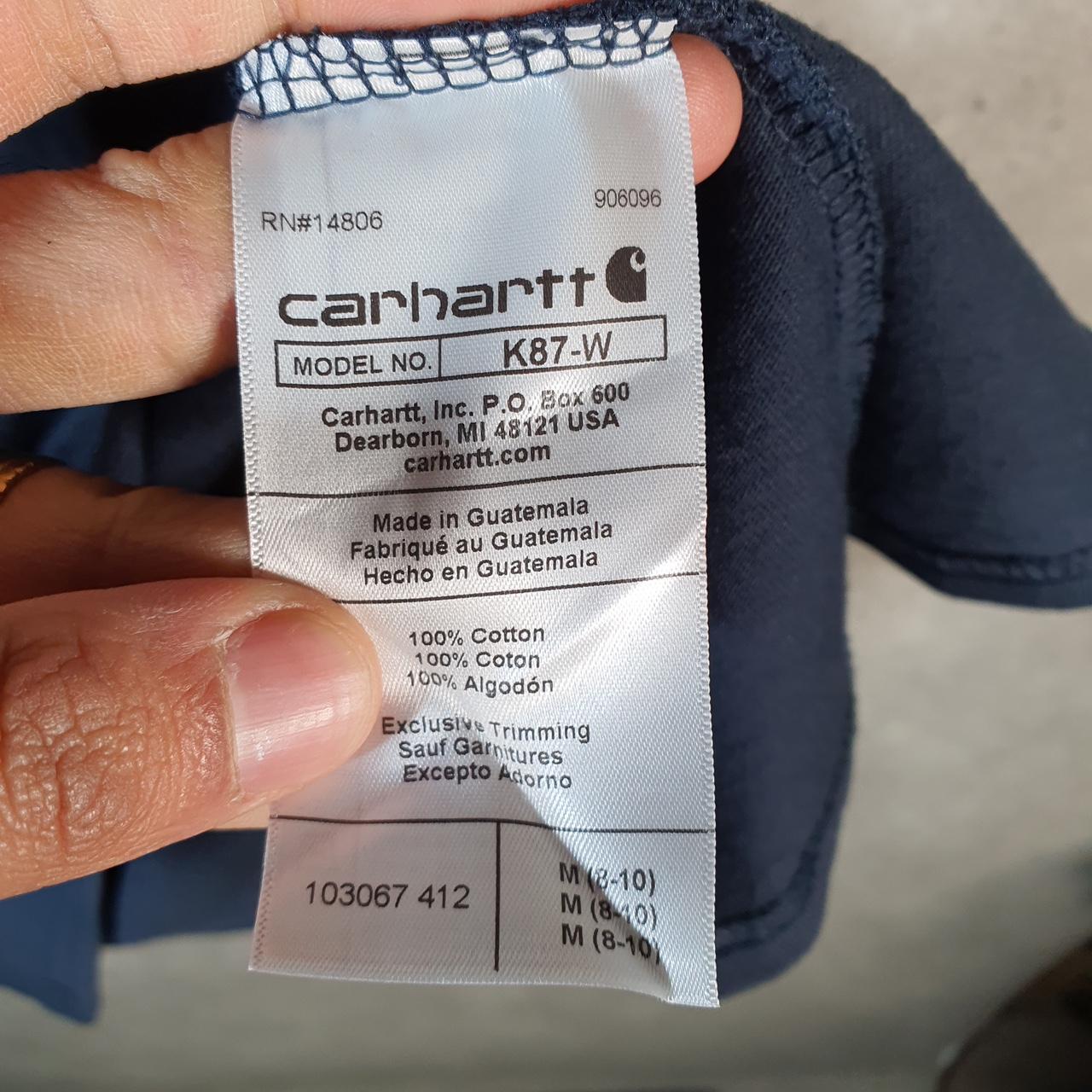 Vintage Carhartt Pocket T Shirt Womens Medium Blue Workwear Chore Utility Loose Fit C9273