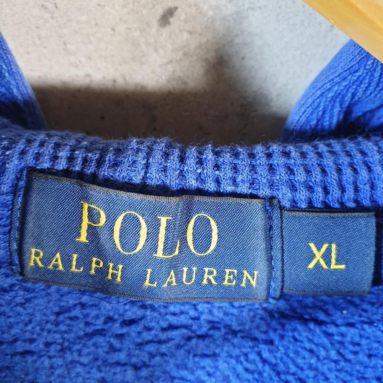 Vintage Ralph Lauren Polo Heavyweight Hoodie Men’s XL Blue Cotton Full Zip Pony