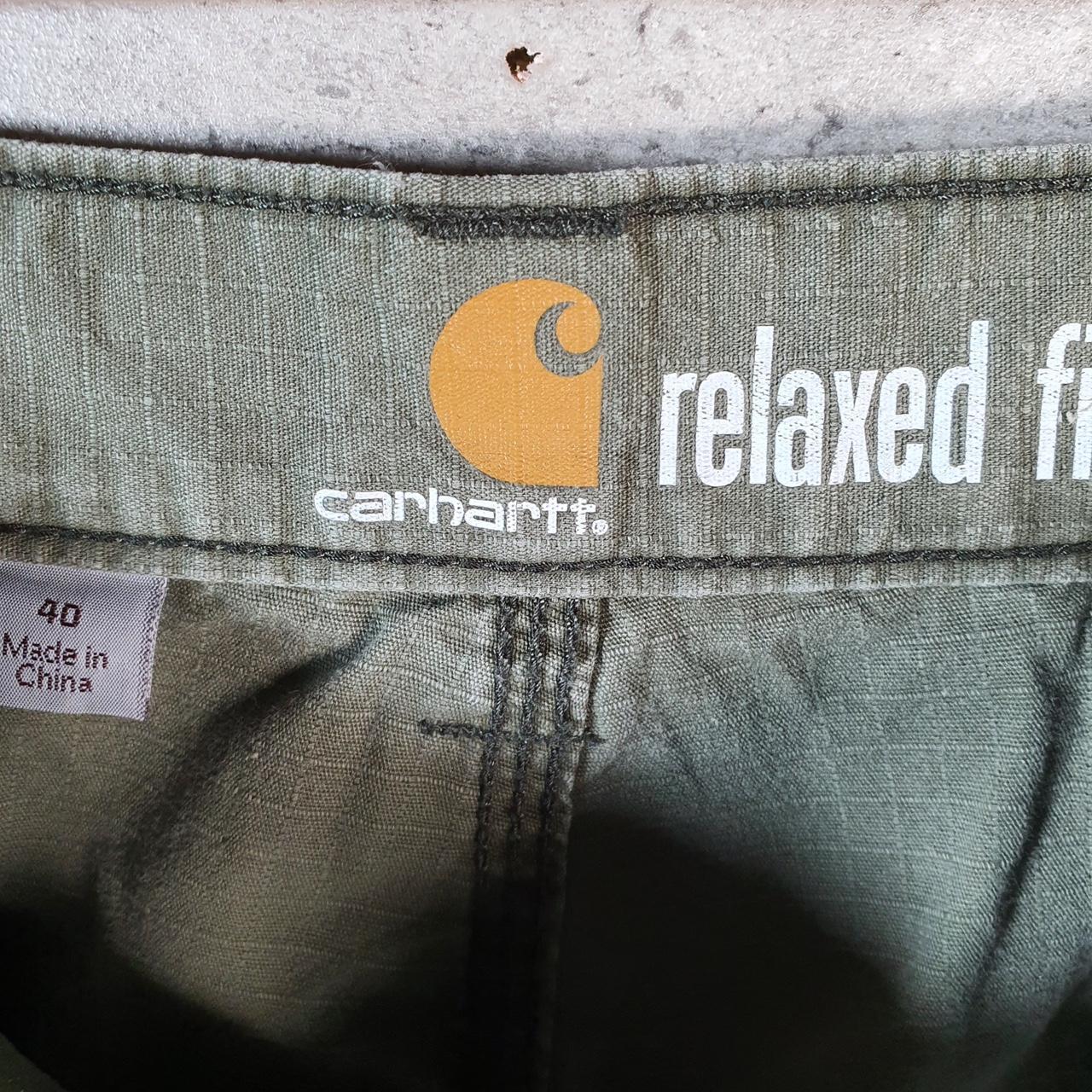 Vintage Carhartt Baggy Carpenter Shorts Jorts Cargo Men’s W40 Green Relaxed Fit Workwear A4842